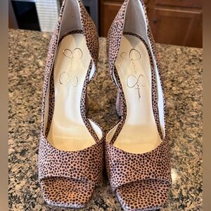 Jessica Simpson Chirla Peep Toe Leopard Pump